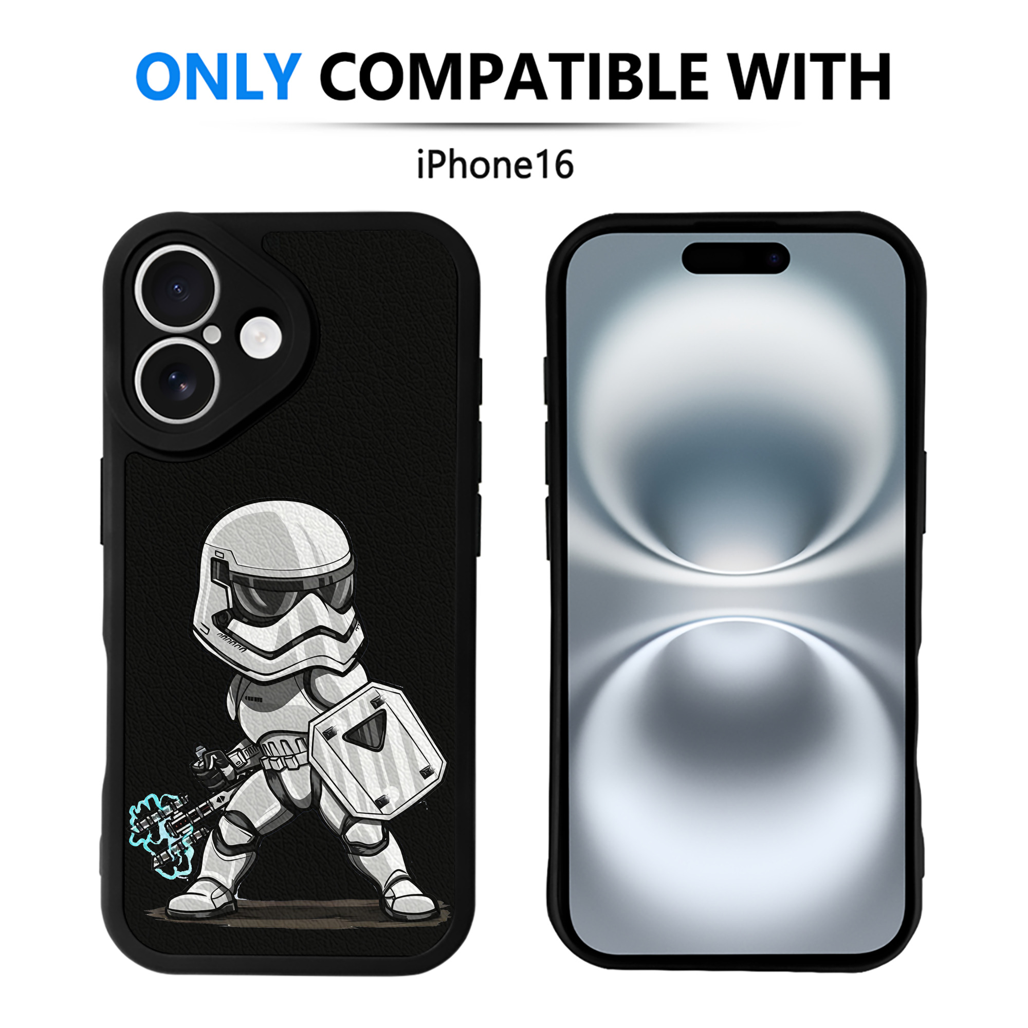 （画像用） スター・ウォーズ Star Wars 【iPhone 16シリーズ対応】シリコンスマホケース（レザー調） 材質：シリコン